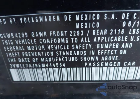 2014 Volkswagen Jetta 2.0L Tdi from USA, damaged, VIN 3VWLL7AJ9EM444564